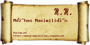 Méhes Maximilián névjegykártya